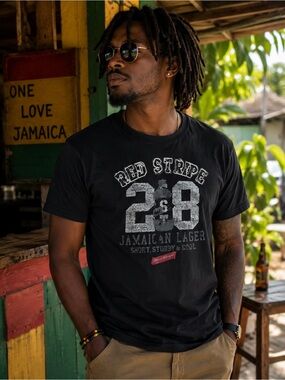 🇯🇲🍺 Red Stripe Jamaican Lager Graphic Tee | Size XL